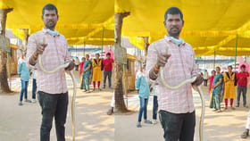 అందరూ పే..ద్ద పామును భలేగా పట్టాడనుకున్నారు.. కట్ చేస్తే.