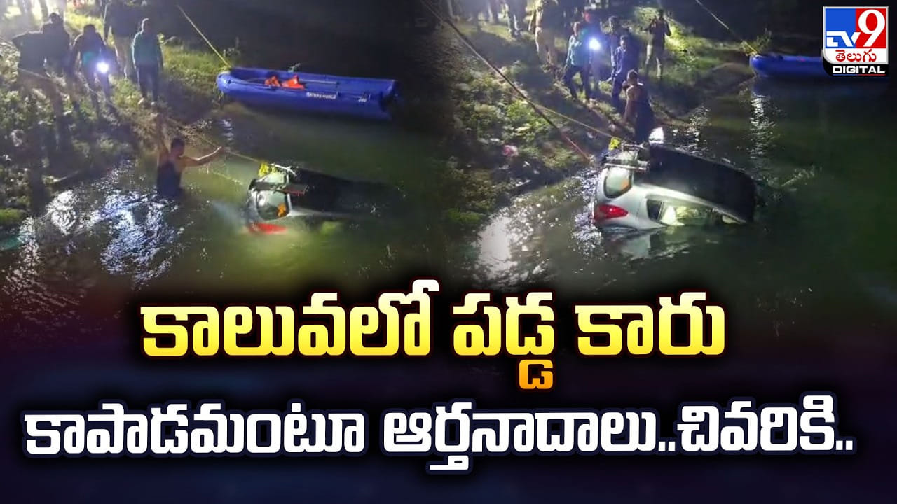 కాలువలో పడ్డ కారు.. కాపాడమంటూ ఆర్తనాదాలు.. చివరికి..