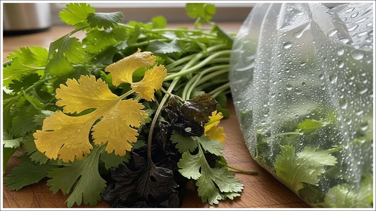 కొత్తిమీరను కడిగి ఎండబెట్టి దాని వేర్లను కత్తిరించండి. ఆకులను బాగా నానబెట్టండి. తరువాత వాటిని చిన్న ముక్కలుగా కోయండి. తరిగిన కొత్తిమీరను గాలి చొరబడని కంటైనర్‌లో నిల్వ చేయండి. ఇది చాలా కాలం పాటు తాజాగా ఉంటుంది.