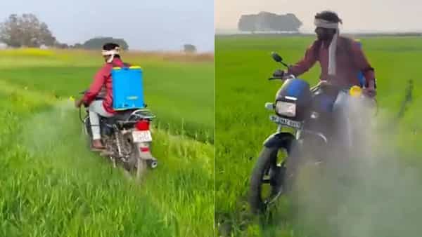 Viral Video: ఏం టాలెంట్ గురూ.. పంటల పిచికారీకి అద్భుతమైన బైక్.. చూస్తే షాక్!
