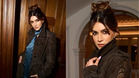 London Fashion Week: చాక్లెట్ బ్రౌన్ ఫర్ కోట్లో కృతి అదిరే లుక్!