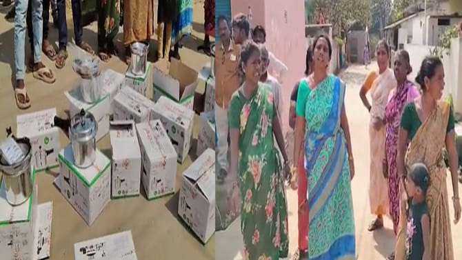 డబ్బులు, కుక్కర్ తిరిగిచ్చేయండి.. ఇంటింటికి తిరుగుతున్న అభ్యర్థి