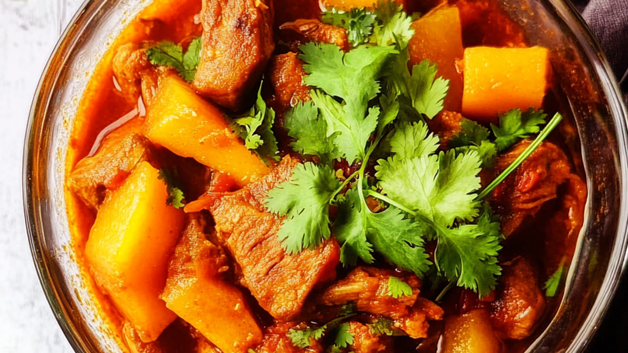 ఇక ఇప్పుడు బొప్పాయి పేస్ట్ ను పట్టించిన మటన్ ను దానిలో వేసి 20 నిమిషాలు సన్నని మంట మీద ఉడికించాలి. మధ్యలో ఒకసారి గరిటేతో తిప్పుతూ ఉండండి. 
