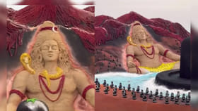 పూరి బీచ్‌లో వెలసిన మహా శివుడు!17,000 రుద్రాక్షలతో అద్భుతమైన రూపం