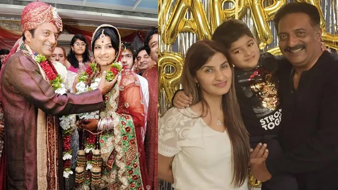 ప్రకాష్ రాజ్ : నటుడు ప్రకాష్ రాజ్ ముందుగా లలిత కుమారిని ప్రేమించి పెళ్లి చేసుకున్నాడు. తర్వాత వీరు మనస్పర్థల కారణంగా విడిపోగా, తర్వాత పోనీ వర్మను ప్రేమించి పెళ్లి చేసుకున్నాడు, వీరికి ఒక బాబు.