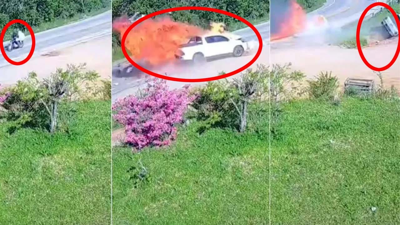 Viral Video: ఒక్కసారిగా బాంబులా పేలిపోయిన బైక్.. ఒళ్లు గగుర్పాటుకు గురి చేస్తున్న రోడ్ యాక్సిడెంట్!