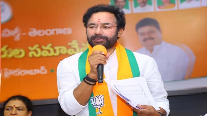 తెలంగాణలో ముస్లిం లీగ్ కాంగ్రెస్‌ పేరే కరెక్ట్ః కిషన్ రెడ్డి