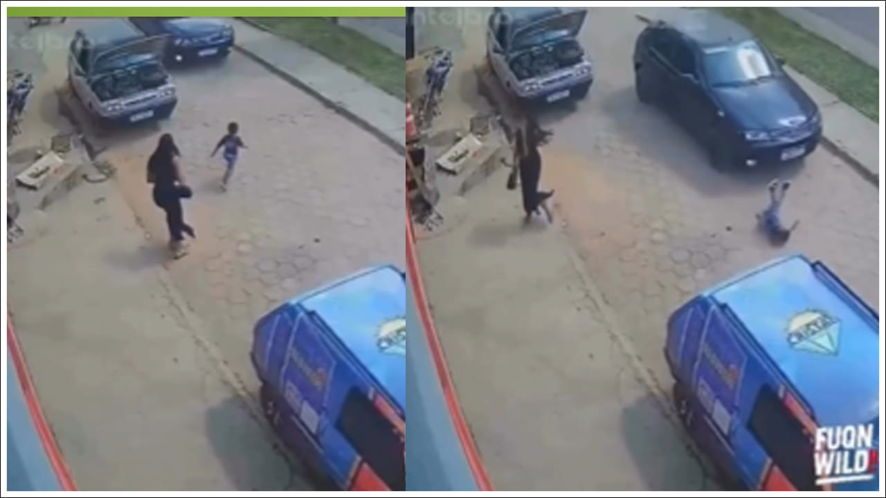Viral Video: తల్లి ముందే బిడ్డను ఢీకొట్టిన కారు.. షాకింగ్‌ వీడియో వైరల్‌!