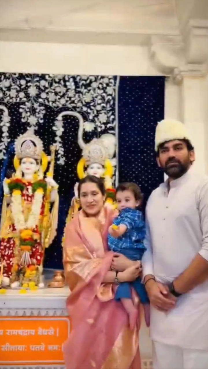 కగాల్ రామమందిరంలో జహీర్ ఖాన్, భార్య సాగరికా..