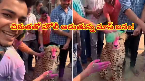 Video Viral: ఇదెక్కడి మాస్ రా మావా.. చిరుతతో సరదాగా హోలీ ఆడిన ఊరి జనం.. వీడియో వైరల్