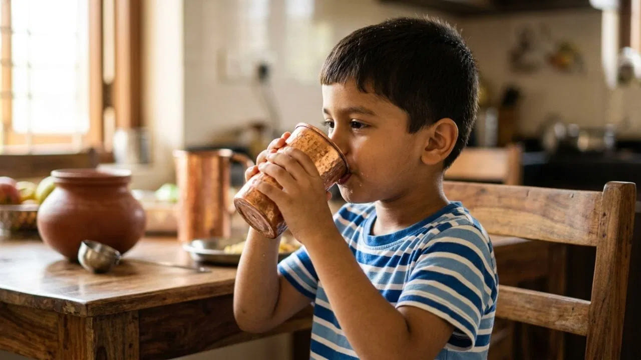 పిల్లల జీర్ణవ్యవస్థ పూర్తిగా అభివృద్ధి చెందదు. రాగి నీటిలోని ఖనిజాలను జీర్ణం చేసుకోవడానికి శరీరానికి ఎక్కువ శక్తి, బలం అవసరం. ఇది పిల్లల సున్నితమైన జీర్ణవ్యవస్థపై ఒత్తిడిని కలిగిస్తుంది. ఇది అజీర్ణం, వాంతులు వంటి సమస్యలకు దారితీస్తుంది. ఏదైనా అధికంగా తీసుకుంటే ప్రమాదం. రాగి పాత్ర నీళ్లకు ఈ విషయంలో ఎలాంటి మినహాయింపు లేదు. మీరు రోజంతా రాగి పాత్రలోని నీటిని మాత్రమే తాగితే మీ శరీరంలో రాగి పరిమాణం అవసరానికి మించి పెరుగుతుంది. దీనివల్ల విరేచనాలు, వికారం, కడుపు నొప్పి వంటి లక్షణాలు కనిపిస్తాయి.