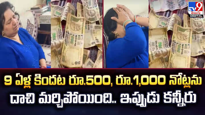 9 ఏళ్ల కిందట రూ.500, రూ.1,000 నోట్లను.. దాచి మర్చిపోయింది.. ఇప్పుడు కన్నీరు 9 ఏళ్ల కిందట రూ.500, రూ.1,000 నోట్లను.. దాచి మర్చిపోయింది.. ఇప్పుడు కన్నీరు