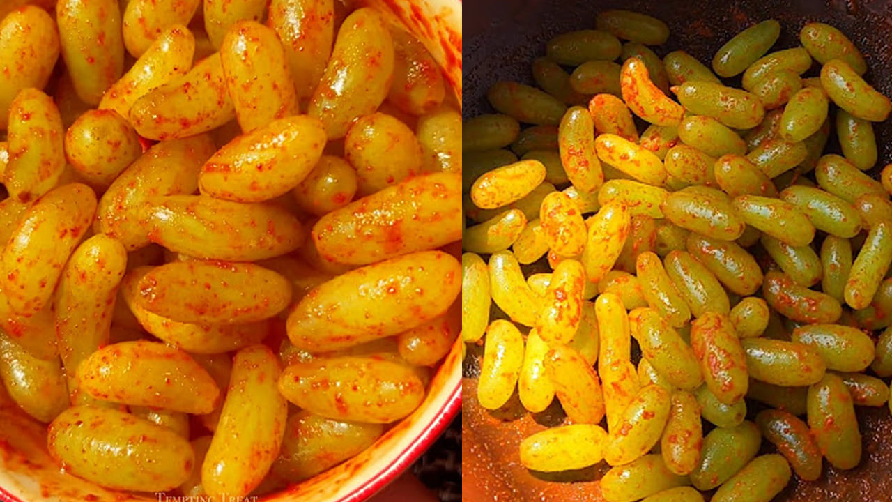 ఇక ఇప్పుడు స్టవ్ వెలిగించి ఒక గిన్నె తీసుకుని దానిలో నిండుగా నీరు పోసి ద్రాక్ష, ఒక కప్పు చింతపండు రసం, అర టీ స్పూన్ ఉప్పు వేసి మెత్తగా అయ్యే వరకు పది నిముషాల పాటు మీడియం మంట మీద దీనిని బాగా ఉడికించాలి.