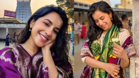 తమిళనాడులోని టెంపుల్స్ చుట్టేస్తోన్న తెలుగు హీరోయిన్.. ఫొటోస్