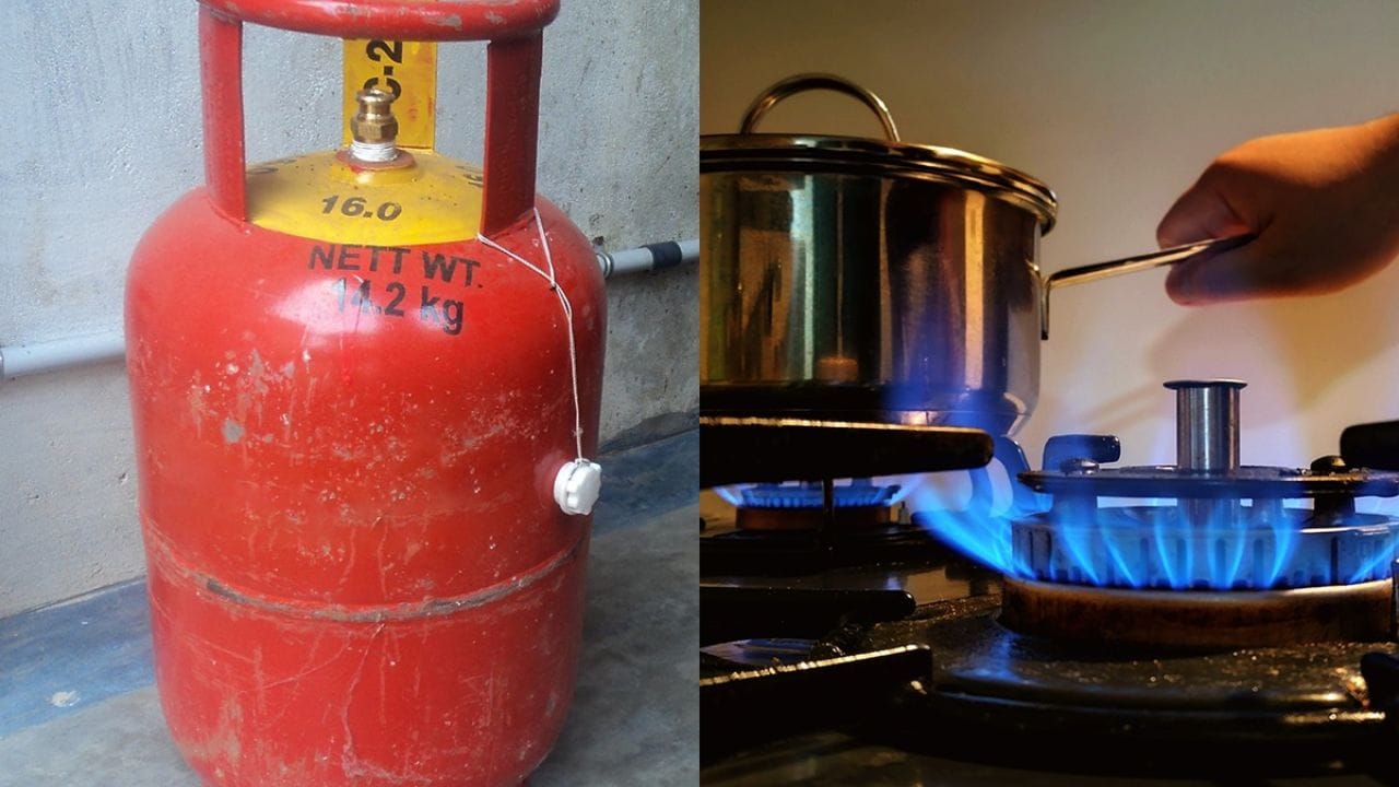 తడి బట్ట ట్రిక్ (అత్యంత ప్రభావవంతమైనది):  ఒక కాటన్ బట్టను నీళ్లలో తడిపి, సిలిండర్ చుట్టూ తుడవండి. సిలిండర్ మొత్తం తడిగా మారిన తర్వాత ఒక నిమిషం పాటు వేచి చూడండి. గ్యాస్ లేని పైన ఉన్న ఖాళీ భాగం చాలా త్వరగా ఆరిపోతుంది. కానీ, లోపల గ్యాస్ ఉన్న భాగం మాత్రం తడిగా లేదా చల్లగా ఉంటుంది. ద్రవ రూపంలో ఉండే గ్యాస్ వేడిని గ్రహించడం వల్ల ఆ భాగం ఆరడానికి సమయం పడుతుంది. ఈ రేఖను బట్టి గ్యాస్ ఎంత ఉందో చెప్పవచ్చు.