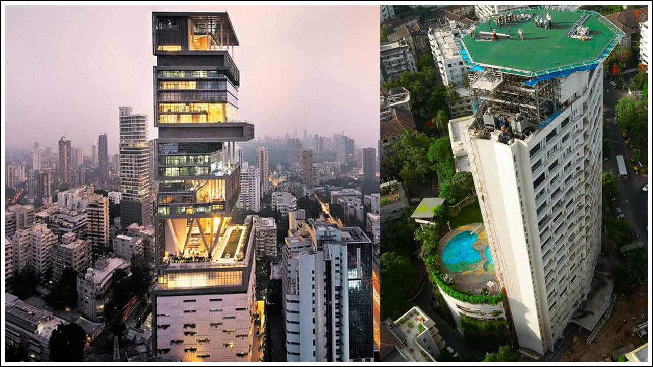  Most Expensive Houses: భారతదేశంలో బిలియనీర్ల సంఖ్య పెరుగుతోంది. వీరిలో అత్యధిక సంపన్నులు ముంబైలో నివసిస్తున్నారు. ఈ సంపన్నుల సంపద గురించి ఎంతగా చర్చ జరుగుతుందో, రాజభవనాలకు ఏమాత్రం తీసిపోని వారి విలాసవంతమైన ఇళ్లు కూడా అంతే వార్తల్లో నిలుస్తాయి. ప్రపంచంలోని ఐదు అత్యంత ఖరీదైన ఇళ్లలో రెండింటిలో అంబానీ కుటుంబం నివసిస్తోంది.