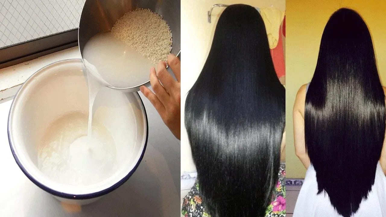 బియ్యం నీరు :  బియ్యం నీటిలో ఉండే ఇనోసిటాల్, విటమిన్ బి మరియు అమైనో ఆమ్లాలు జుట్టుకు ప్రాణం పోస్తాయి. బియ్యాన్ని కడిగి ఆ నీటిని 24 గంటల పాటు నానబెట్టండి. పులిసిన ఈ నీటిని షాంపూ చేసిన తర్వాత జుట్టుకు పట్టించి కడిగేయండి. మొదటి వాడకంతోనే జుట్టు మెరవడం మీరు గమనిస్తారు.
