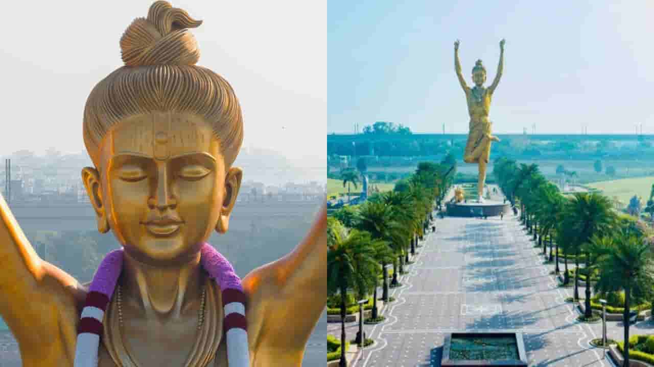 అక్షరధామ్ క్షేత్రంలో అద్భుత ఘట్టం.. వైభవంగా 108 అడుగుల నీలకంఠ వర్ణి విగ్రహ ప్రతిష్ఠాపన