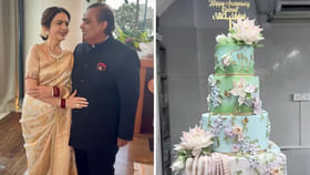 చీరలు, పూల డిజైన్లతో అంబానీ దంపతుల యానివర్సరీ కేక్.. రాయల్ లుక్