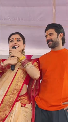 స్వగ్రామంలో విజయ్, రష్మిక సందడి..ఇదిగో వీడియో