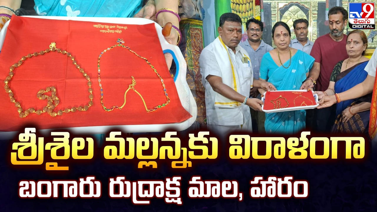 శ్రీశైల మల్లన్నకు విరాళంగా బంగారు రుద్రాక్ష మాల, హారం శ్రీశైల మల్లన్నకు విరాళంగా బంగారు రుద్రాక్ష మాల, హారం