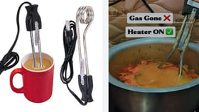 ఏం కష్టాలు సామీ..! గ్యాస్ లేదని వాటర్ హీటర్‌తో వంట చేస్తున్నారు!