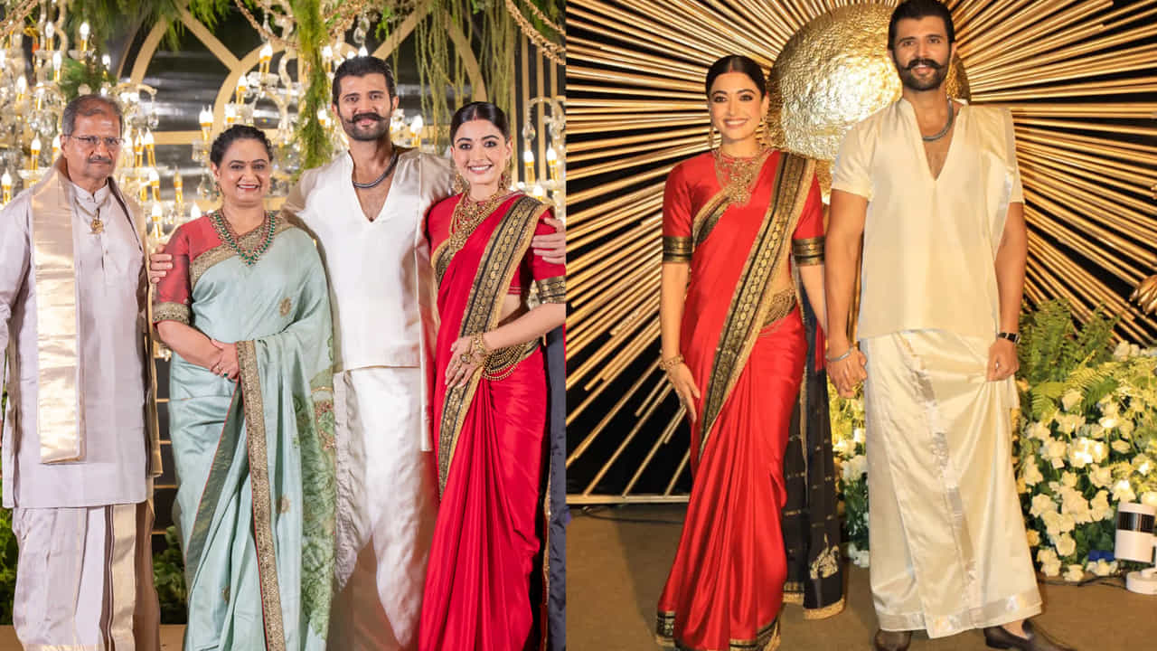ఇక మెగాస్టార్ చిరంజీవి, కేటీఆర్, నాగార్జున, వెంకటేష్, రామ్ చరణ్, శ్రీకాంత్ తదితర సినీ, రాజకీయ ప్రముఖులు విజయ్ - రష్మికల రిసెప్షన్ కు హాజరయ్యారు. కొత్త దంపతులను ఆశీర్వదించారు.