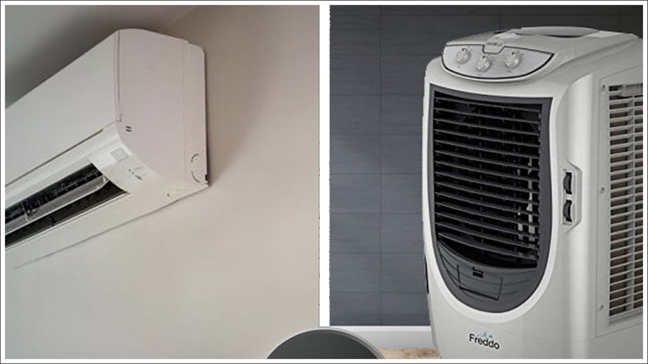  ఏసీ, కూలర్ మధ్య ప్రధాన వ్యత్యాసాలు: ఎయిర్ కూలర్: ఇది 'బాష్పీభవనం' (Evaporative Cooling) ప్రక్రియపై పనిచేస్తుంది. అంటే వేడి గాలిని పీల్చుకుని, నీటి ద్వారా చల్లబరిచి బయటకు పంపుతుంది. దీనికి తాజా గాలి నిరంతరం అవసరం. ఏసీ: ఇది గదిలోని వేడి గాలిని పీల్చుకుని, రిఫ్రిజిరెంట్ గ్యాస్ సహాయంతో చల్లబరుస్తుంది. ఇది గదిలోని తేమను (Humidity) కూడా తగ్గిస్తుంది. దీనికి గది పూర్తిగా మూసి ఉండాలి.