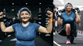 కన్నీళ్లు దాటుకుని పోడియం వరకు చేరుకున్న బామ్మ