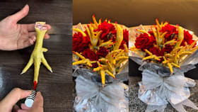 కోడి కాళ్లను ఇలా కూడా వాడొచ్చా? దోస్త్‌కి ఇష్టమైన ఫ్లవర్‌ బొకే!