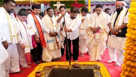 కాళేశ్వర ఆలయ అభివృద్ధి పనులకు ముఖ్యమంత్రి శ్రీకారం