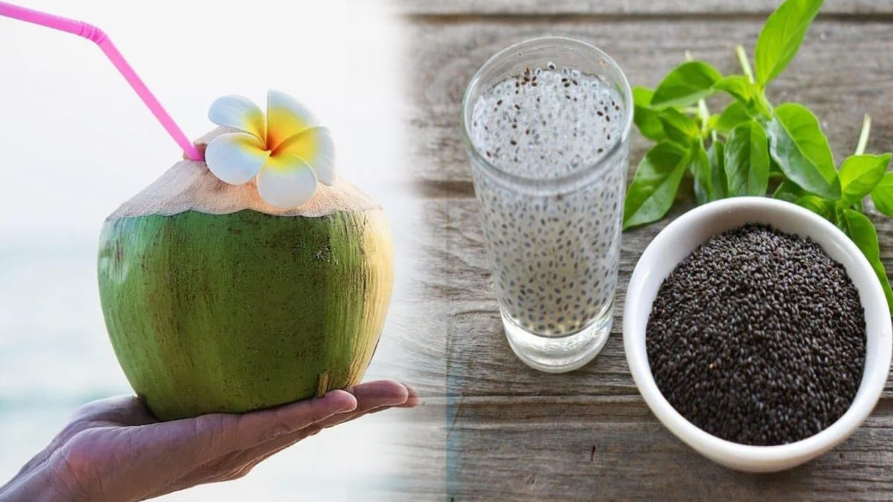 Coconut Water And Sabja Seeds