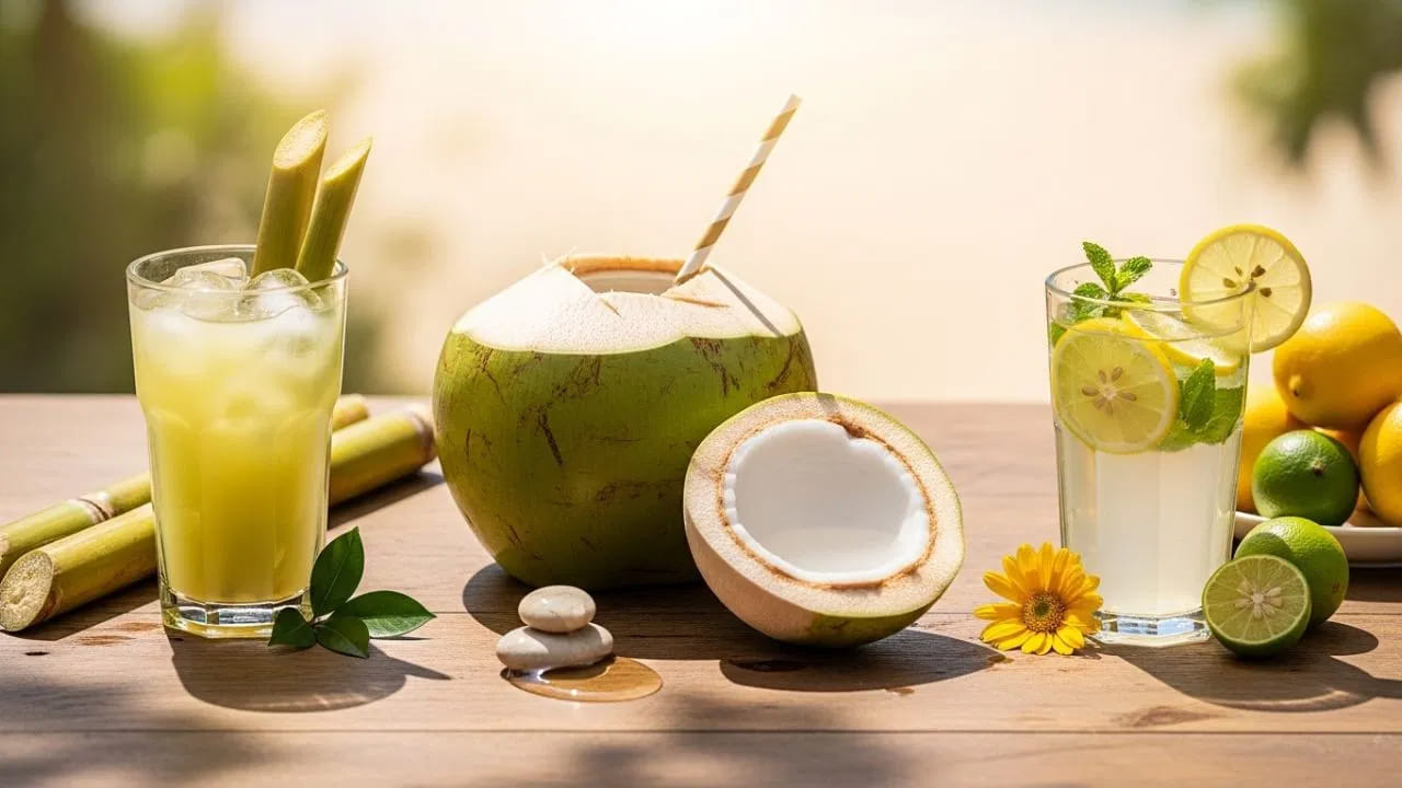 Coconut Water Vs Sugarcane Juice Vs Lemon Water