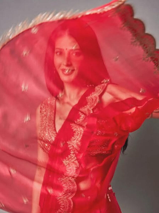 ఎర్ర కోకలో కొంటెగా.. కంటి చూపుతో చంపేస్తున్న శృతీహాసన్!