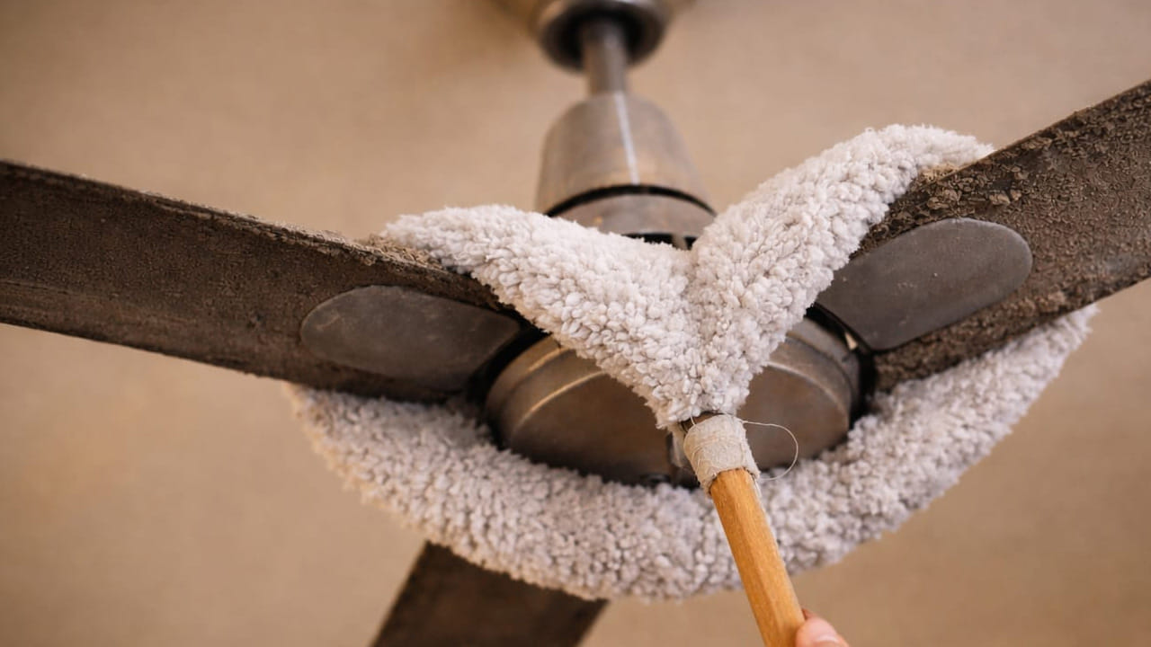 సీలింగ్ ఫ్యాన్ వేసవి కాలంలో ఎక్కువగా ఉపయోగించడం వలన దాని రెక్కలపై దుమ్ము ఎక్కువగా పేరుకుపోతుంది. ముఖ్యంగా నల్లటి పొడిలాంటి డస్ట్ ఎక్కువగా పేరుకుపోవడం అది జలుబు, శ్వాసకోశ వంటి వ్యాధులకు కారణం అవుతుంది. అందుకే తప్పకుండా క్రమం తప్పకుండా ఇంటిని శుభ్రం చేసుకోవాలి.  ఒక వేళ దానిని పట్టించుకోకపోతే, అది ఫ్యాన్ వేసిన సమయంలో ఇల్లు మొత్తం వ్యాపించి సమస్యలను క్రియేయట్ చేస్తుంది. ఇలా చేసే క్లీనింగ్ చాలా ప్రభావవంతంగా ఉండటమే కాకుండా, కొత్తదానిలా మెరుస్తాయంట.