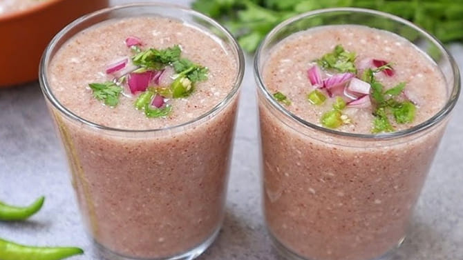 వేడితాపాన్ని తగ్గించి వంటికెంతో చలువచేసేలా నవారా పిండి జావ..