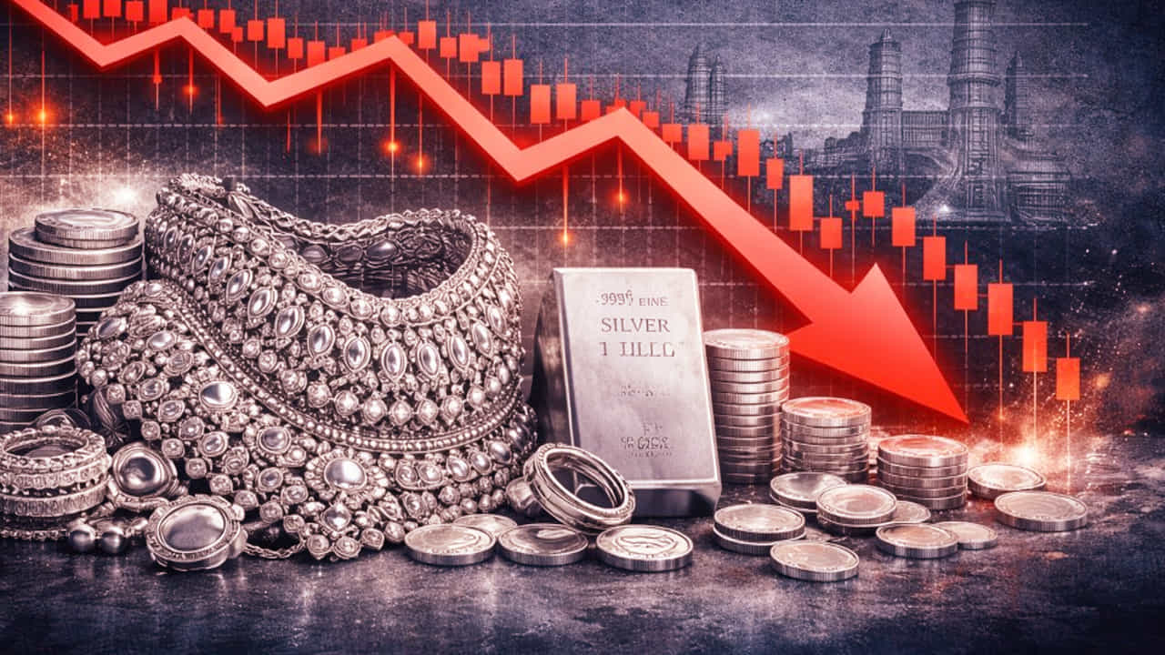 Silver Price: ప్రస్తుతం బంగారం, వెండి ధరలు క్రమంగా దిగి వస్తున్నాయి. అయితే వెండి విషయానికొస్తే.. గతంలో కిలో వెండి ధర రికార్డు స్థాయిలో వెళ్లింది. అంటే రూ.4 లక్షల వరకు వెళ్లగా, ప్రస్తుతం మాత్రం భారీగానే దిగి వచ్చింది. ఒకప్పుడు ధర రూ.4 లక్షలకుపైగా వెళ్లిన వెండి ధర.. ప్రస్తుతం రూ.2.60,000 వరకు దిగి వచ్చింది. అంటే లక్షాన్నర రూపాయల వరకు తగ్గుముఖం పట్టింది. ఇంకా తగ్గే అవకాశాలు ఉన్నాయని నిపుణులు చెబుతున్నారు. అయితే తాజాగా గురువారం వెండి ధరపై రూ.5000 వరకు తగ్గింది. అయితే రెండు రోజుల క్రితం కిలో వెండి ధర రూ.రూ. 2,75,000 కాగా నేడు రూ.2,60,000 వరకు చేరకుంది. ఈ విధంగా చూస్తే రెండు రోజుల్లోనే దాదాపు రూ.15 వేల వరకు దిగి వచ్చిందనే చెప్పాలి. అయితే రానున్న రోజుల్లో వెండి ధర రూ.1 లక్షకు చేరుకోవచ్చని అంచనా వేస్తున్నారు విశ్లేషకులు.