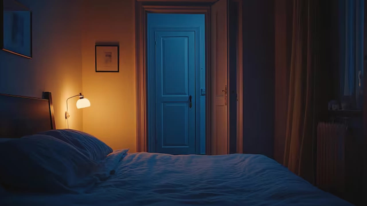 చీకటిగా ఉండే గదిలో మెలటోనిన్ అనే హార్మోన్ బాగా విడుదలవుతుంది. ఇది మనల్ని త్వరగా నిద్రపోయేలా చేస్తుంది. తలుపులు తెరిచి ఉంచితే హాల్ లేదా ఇతర గదుల నుంచి వచ్చే వెలుతురు నిద్రకు భంగం కలిగిస్తుంది. బయట ఇతరులు మాట్లాడే శబ్దాలు లేదా టీవీ శబ్దాలు బెడ్‌రూమ్‌లోకి రాకుండా ఉండాలంటే తలుపులు మూసి ఉంచడం ఉత్తమం.