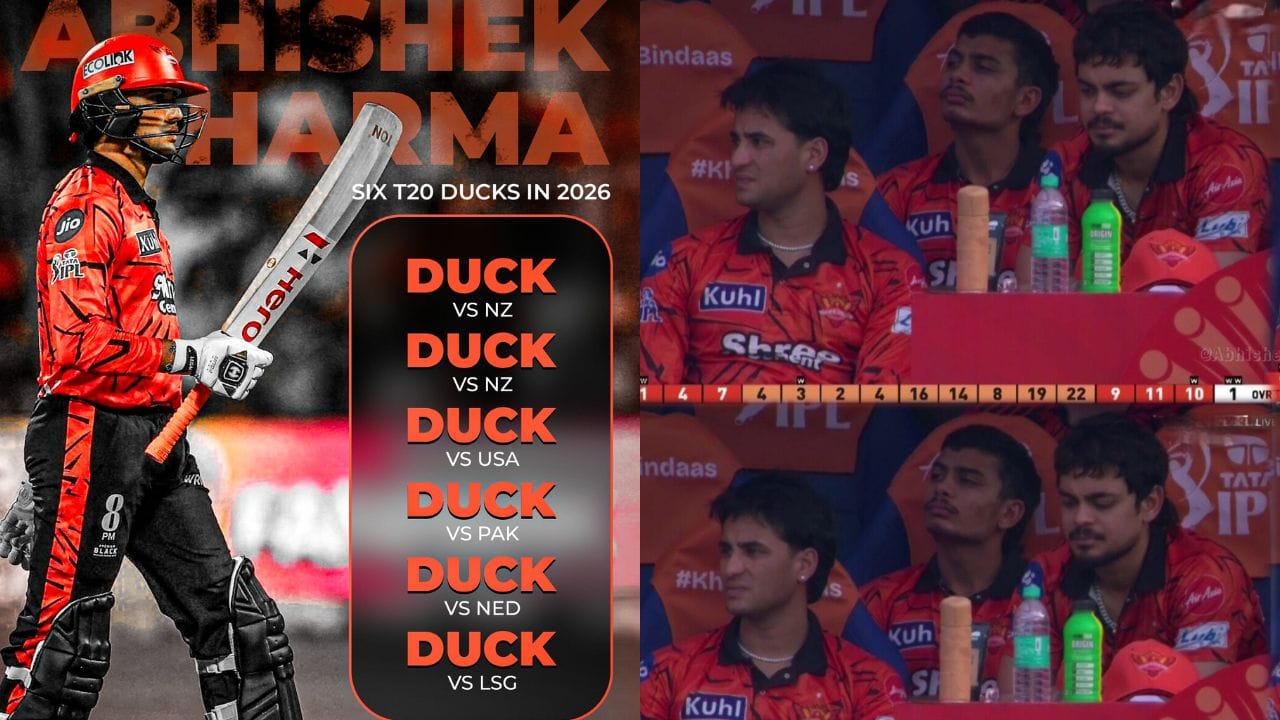 ఈ డకౌట్‌తో అభిషేక్ శర్మ ఒకే క్యాలెండర్ ఇయర్ (2026)లో ఆరోసారి సున్నాకే అవుట్ అయ్యాడు. గతంలో 2018లో రోహిత్ శర్మ, 2024లో సంజు శాంసన్ కూడా ఒకే ఏడాదిలో ఆరు సార్లు డకౌట్ అయ్యారు. ఇప్పుడు అభిషేక్ కూడా వారి సరసన చేరి అభిమానులను నిరాశపరిచాడు. అంతేకాకుండా, సన్‌రైజర్స్ తరఫున ఐపీఎల్‌లో అత్యధిక సార్లు డకౌట్ అయిన ఆటగాళ్ల జాబితాలో రషీద్ ఖాన్ (9), భువనేశ్వర్ కుమార్ (5) తర్వాత 4 డకౌట్లతో అభిషేక్ మూడో స్థానానికి చేరుకున్నాడు.