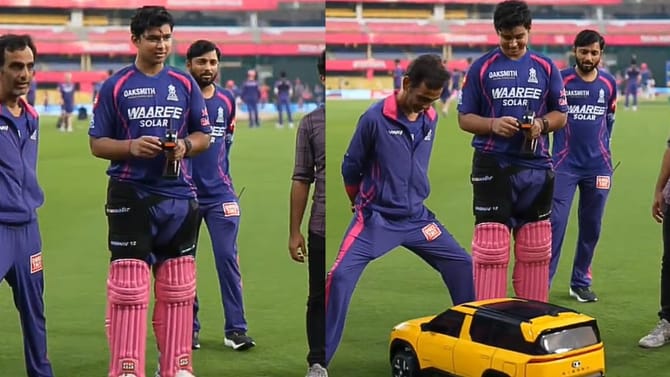 మైదానంలో కారుతో వైభవ్ సూర్యవంశీ సందడి