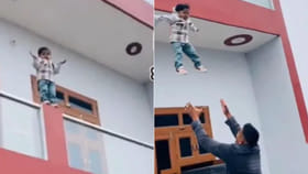 బాల్కనీ నుంచి పడబోయిన చిన్నారిని కాపాడాడని అనుకునేరు..