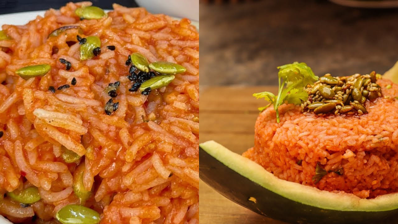 కావాల్సిన పదార్దాలు : రెండు కప్పుల రైస్, ఒక కప్పు పుచ్చకాయ ముక్కలు, కట్ చేసిన ఉల్లిపాయలు, రెండు పచ్చిమిర్చి, ఒక టేబుల్ స్పూన్ అల్లం పేస్ట్, కరివేపాకులు, అర టేబుల్ స్పూన్ జీలకర్ర, అర టేబుల్ స్పూన్ ఆవాలు, నాలుగు ఎండు మిర్చి, రుచికి సరిపడా ఉప్పు, ఒక టేబుల్ స్పూన్ నిమ్మరసం, రెండు టేబుల్ స్పూన్స్ నూనె, కొత్తిమీరను తీసుకోవాలి.