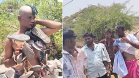 అరగుండు.. మెడలో చెప్పుల దండ.. వీడేం చేశాడో తెలిస్తే..
