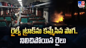 రైల్వే ట్రాక్‌ను కమ్మేసిన పొగ..నిలిచిపోయిన రైలు