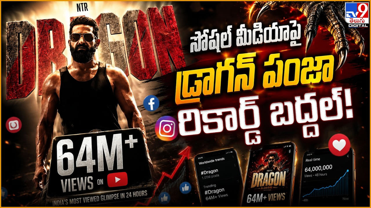 Dragon: 4 నిమిషాల్లోనే సోషల్ మీడియా షేక్.. డ్రాగన్తో ఆల్టైమ్ రికార్డ్ కొట్టిన ఎన్టీఆర్ Dragon: 4 నిమిషాల్లోనే సోషల్ మీడియా షేక్.. డ్రాగన్తో ఆల్టైమ్ రికార్డ్ కొట్టిన ఎన్టీఆర్