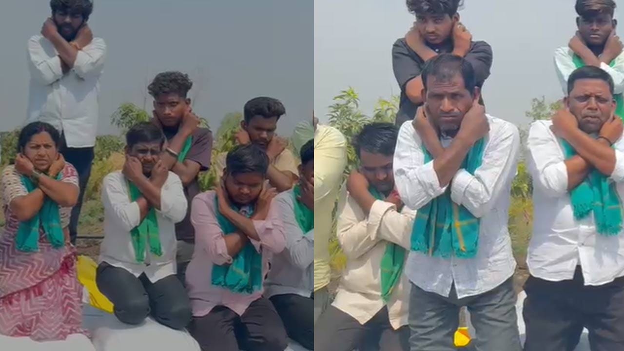 
 ముఖరా కే రైతులు,కాంగ్రెస్ ప్రభుత్వం లో పంటలు వేసి ,కాంగ్రెస్ కి ఓటు వేసి తప్పు చేసామని జొన్న సంచుల పై మోకాళ్ళ  మీద కూర్చొని గుంజిలు తీసి నిరసన తెలిపారు. రైతులు మాట్లాడుతూ కాంగ్రెస్ ప్రభుత్వాని నమ్మి మోసపోయామని, ప్రభుత్వం కొనుగోలు చేస్తదని నమ్మి మోసపోయామని, పంటలు తీసి నెల రోజులు అయినా ఇంకా జొన్న పంట కొనుగోలు చేస్తలేరని,ప్రభుత్వం ఏమో నామ్ కే వాస్తే కొనుగోలు కేంద్రాలు ప్రారంభించిన మార్కెట్లో మాత్రం జొన్న పంట కొనుగోలు చేస్తలేరని అన్నారు. 
