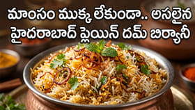 మాంసం ముక్క లేకుండా.. అసలైన హైదరాబాద్ ప్లెయిన్ దమ్ బిర్యానీ