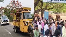 గ్యాస్ సిలిండర్ వాహనాలకు పోలీస్ ఎస్కార్ట్.. ఈ వీడియో చూస్తే..