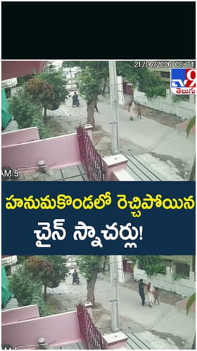 హనుమకొండలో రెచ్చిపోయిన చైన్ స్నాచర్లు! ఇదిగో వీడియో