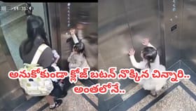 తల్లితో కలిసి లిఫ్ట్ దిగని చిన్నారి.. పొరపాటున క్లోజ్ బటన్ నొక్కి